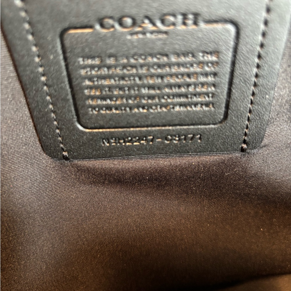 Coach Black Embossed Leather Briefcase - Picture 5 of 9